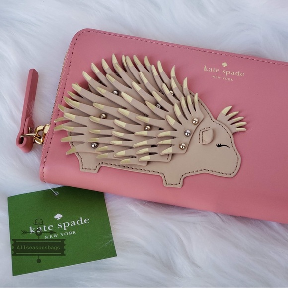 NWT Kate Spade Porcupine Appliqué Lacey Wallet - Picture 2 of 8